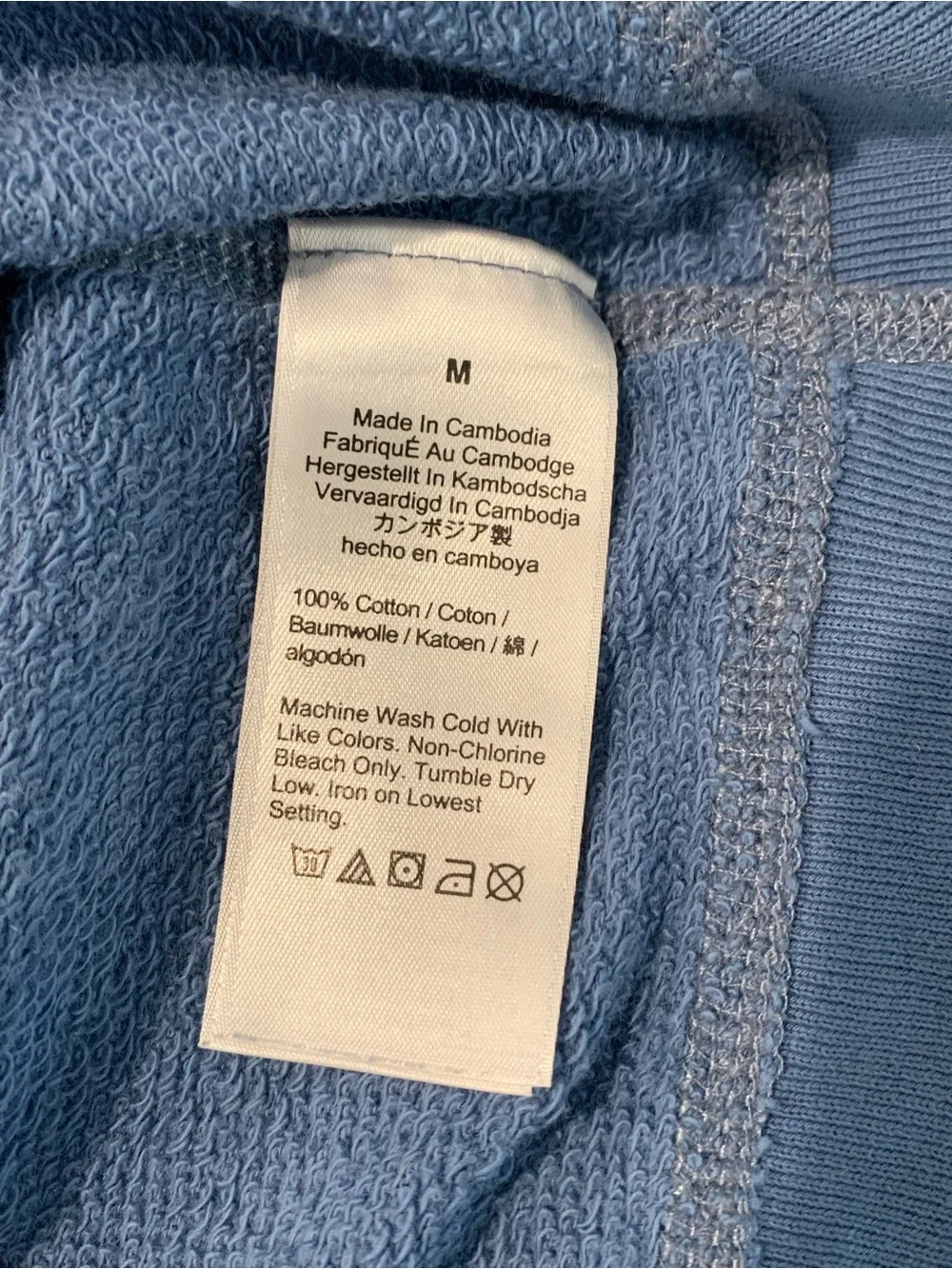 J. Crew Lightweight Sunfaded French Terry Pocket Sweatshirt Medium Blue, Men’s M